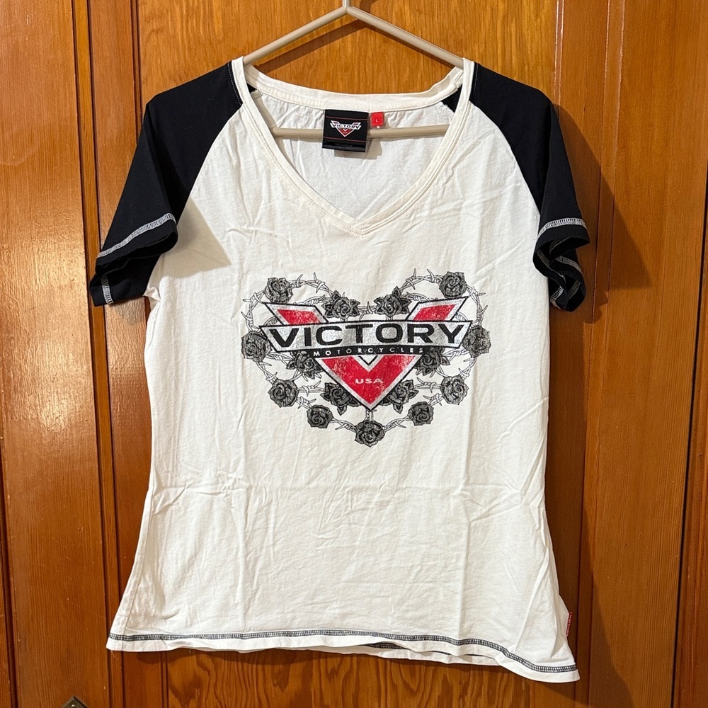 Victory  Motorcycle Black and White Graphic Tee